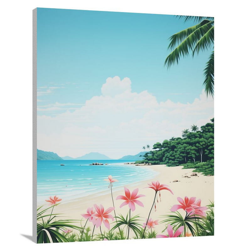 Tropical Beach Serenity - Minimalist - Canvas Print