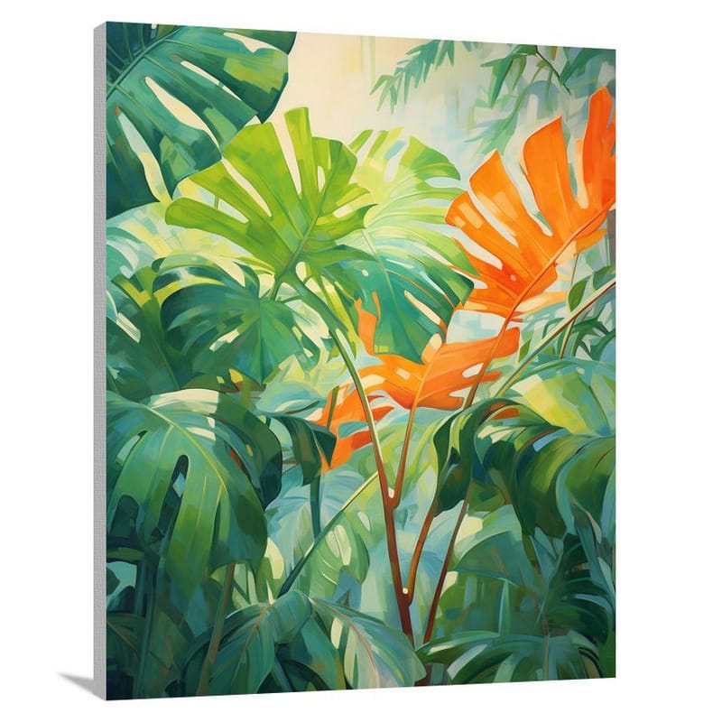 Tropical Leaf Serenade - Canvas Print