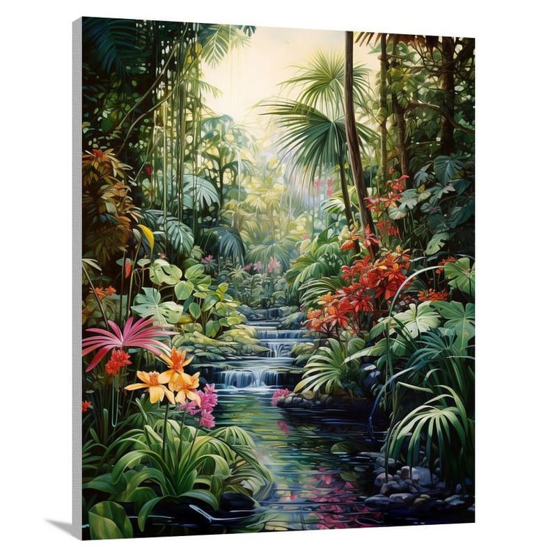 Tropical Serenity: Bahamas' Verdant Symphony - Canvas Print