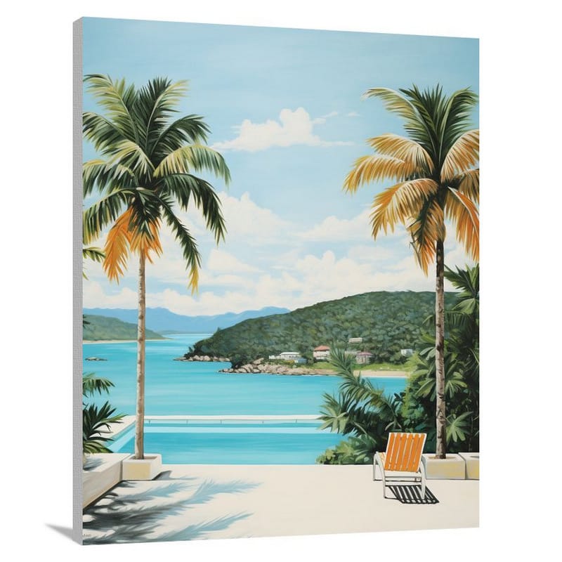 Tropical Tranquility: US Virgin Islands - Minimalist - Canvas Print
