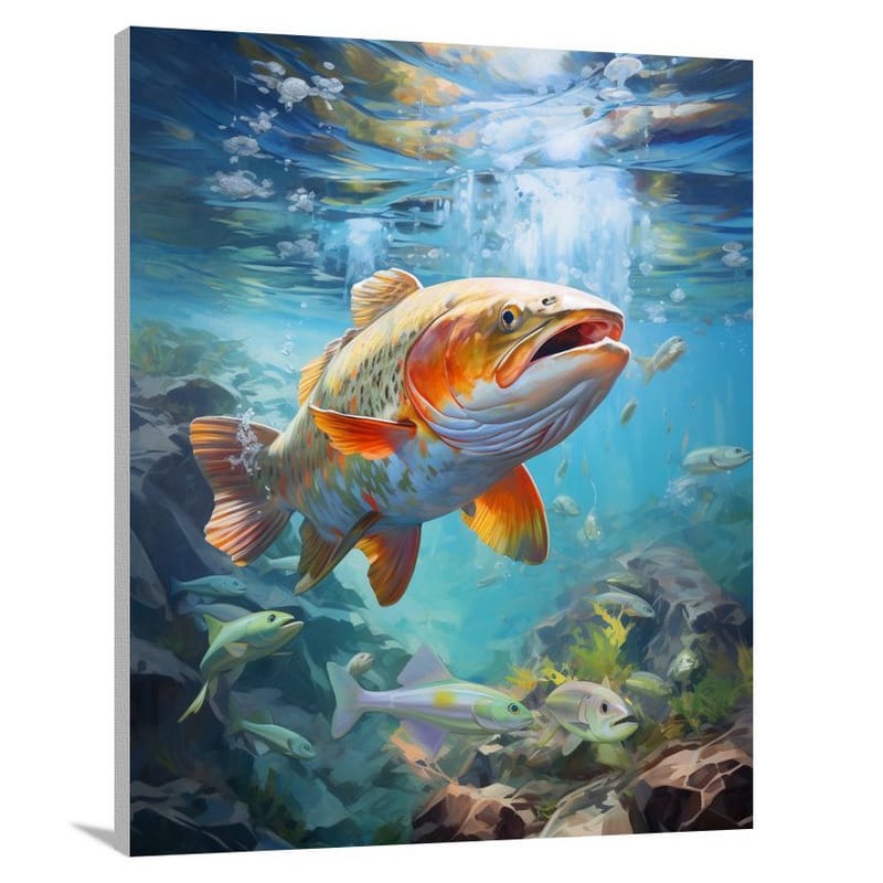 Trout's Aquatic Symphony - Canvas Print