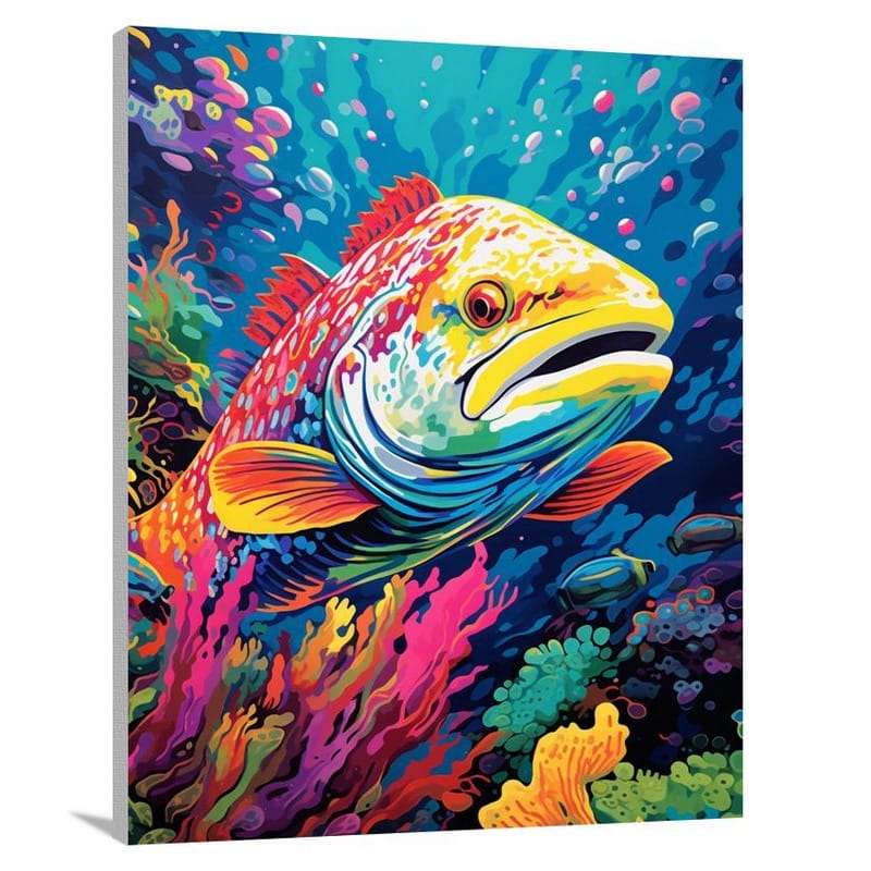 Trout's Aquatic Symphony - Pop Art - Canvas Print