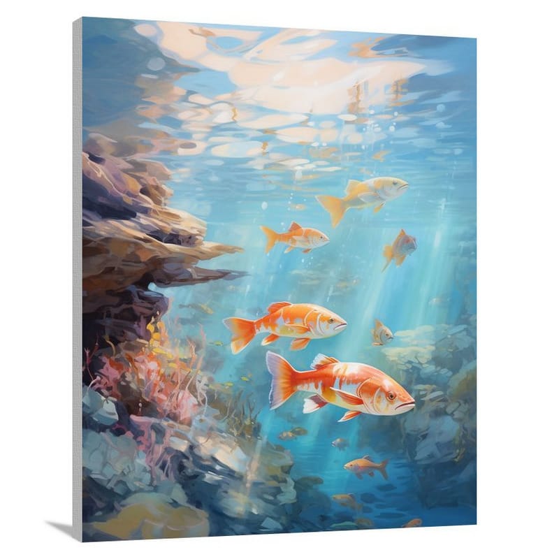 Trout's Underwater Symphony - Canvas Print
