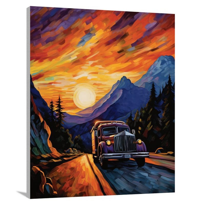 Truck's Journey Through Nature - Canvas Print