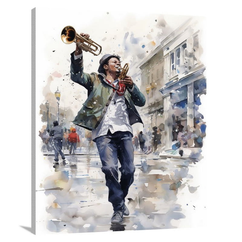 Trumpet Serenade - Watercolor - Canvas Print