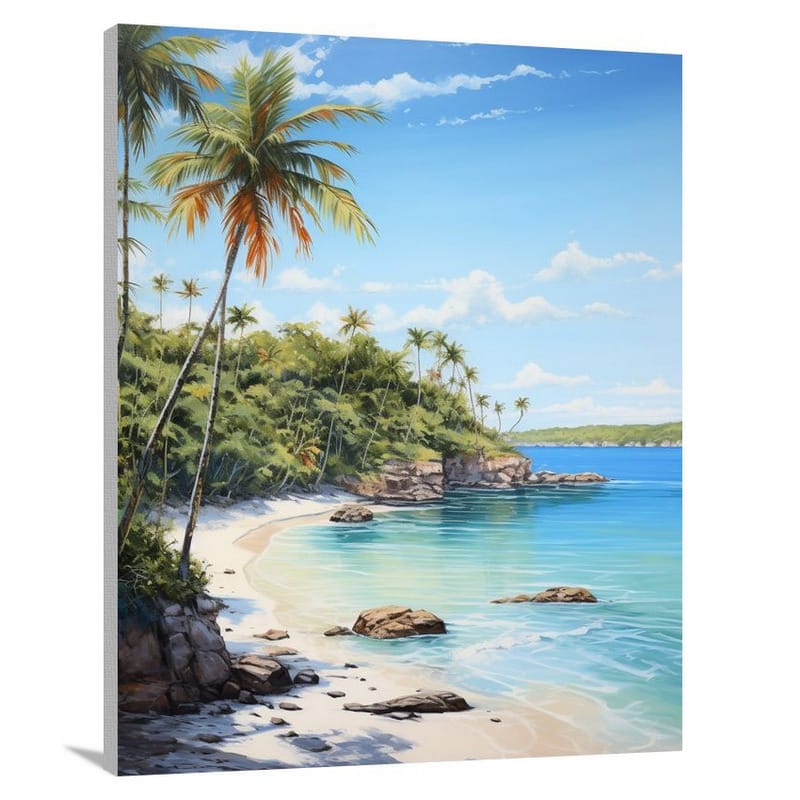 Turquoise Serenity: Haiti's Coastal Charm - Canvas Print