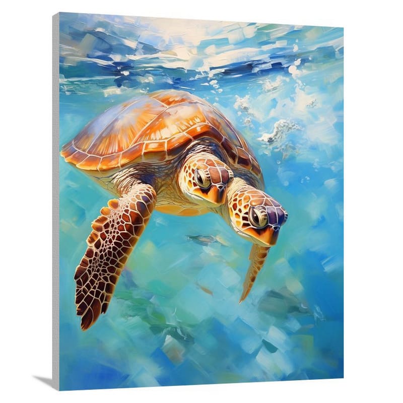 Turtle's Serene Journey - Canvas Print