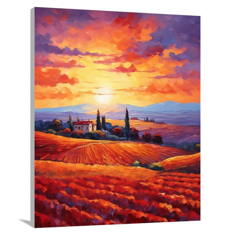 Tuscan Sunset - Impressionist - Canvas Print