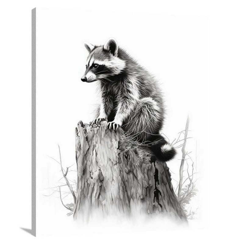 Twilight Solitude: Raccoon - Canvas Print