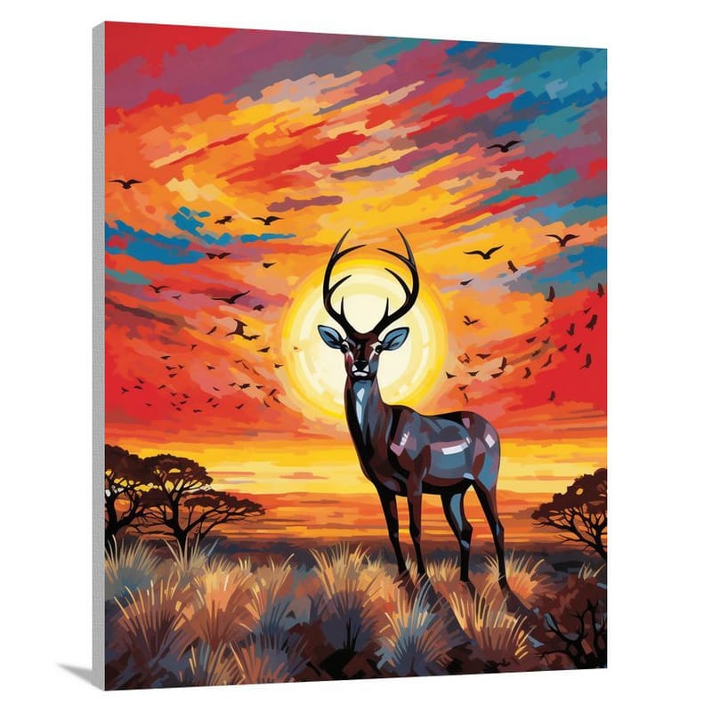 Twilight Symphony: Antelope's Serenade - Canvas Print
