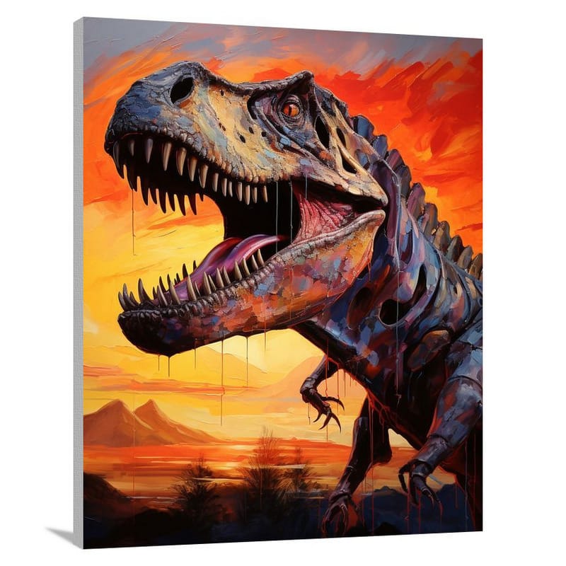 Tyrannosaurus Rex: Sunset Serenade - Canvas Print