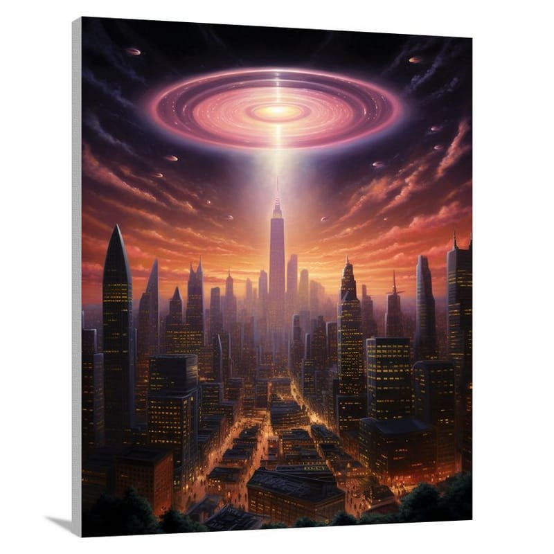 UFO in the Metropolis - Canvas Print
