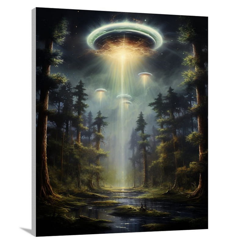 UFO's Enchanted Dance. - Canvas Print