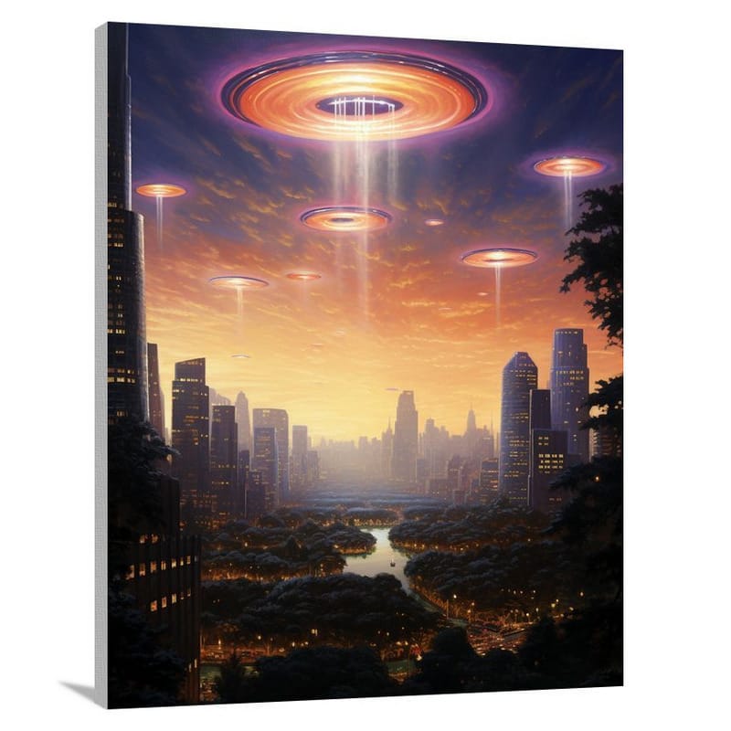 UFO's Enigmatic Glow - Canvas Print