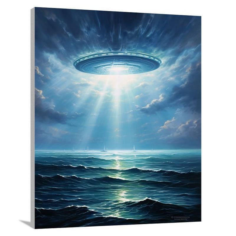 UFO's Radiant Seascape - Canvas Print