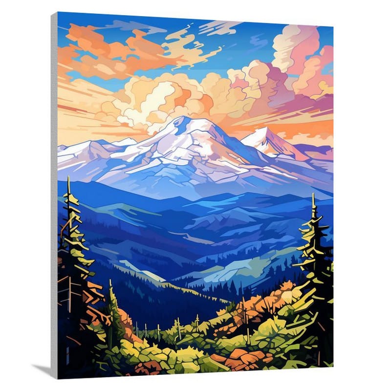 Ukraine's Majestic Peaks - Canvas Print