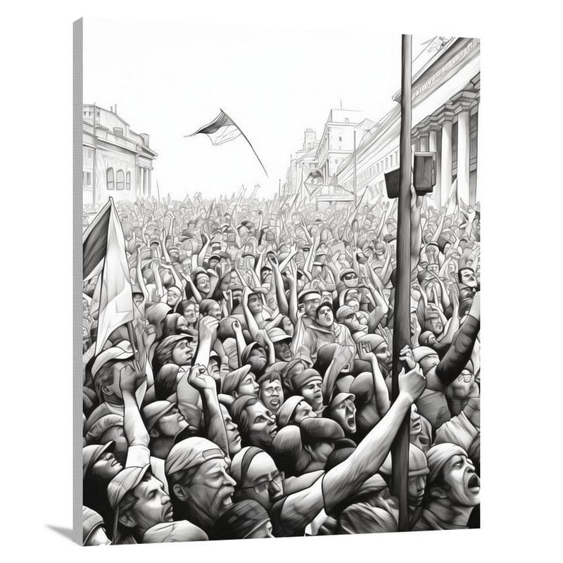 Ukraine Unites - Black And White - Canvas Print