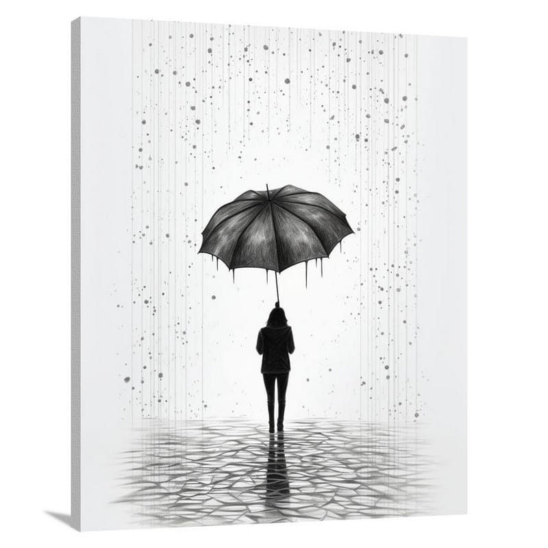 Umbrella's Embrace - Canvas Print