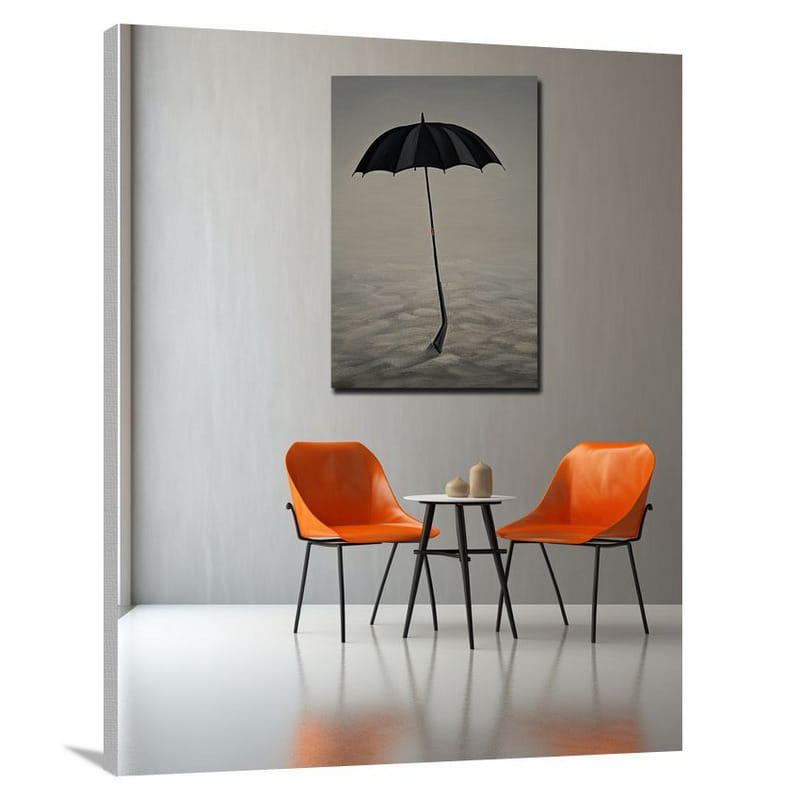 Umbrella's Solitude - Minimalist - Canvas Print