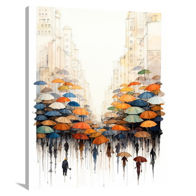 Umbrella Symphony - Watercolor - Canvas Print