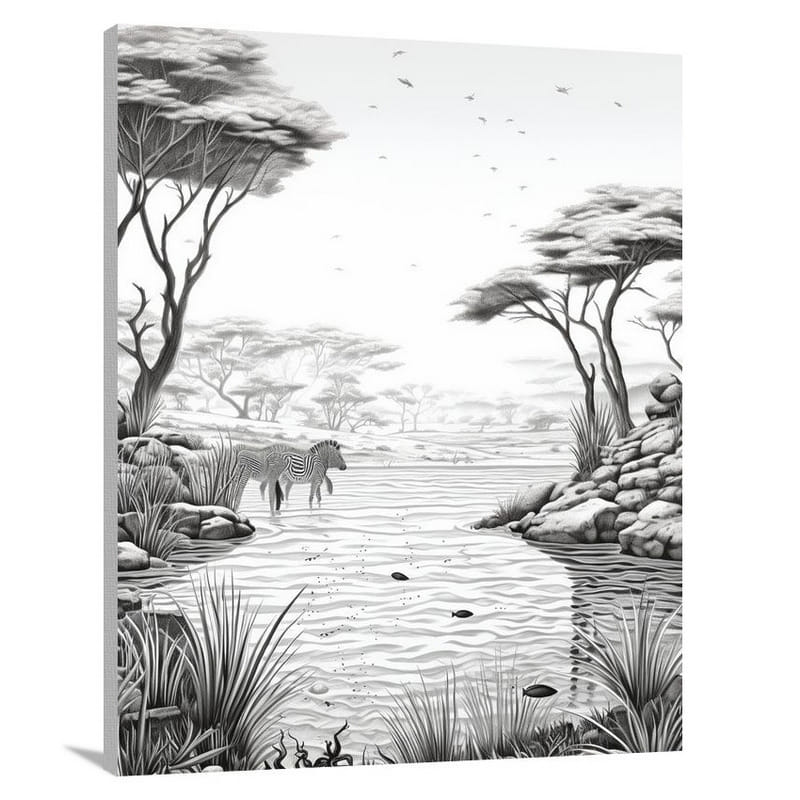 Underwater - Black and White - Canvas Print