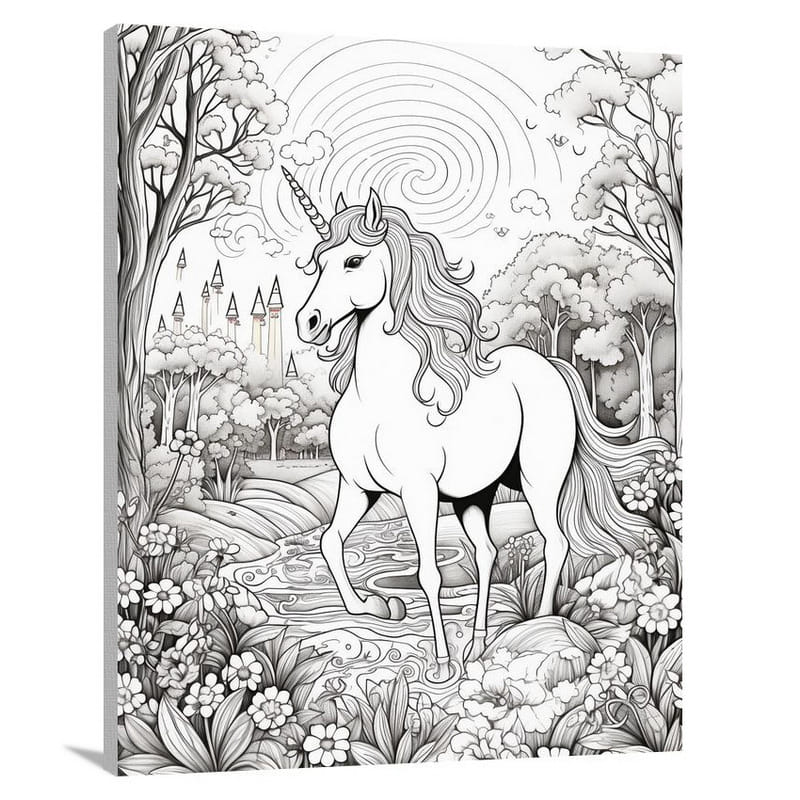 Unicorn's Enchanted Dance - Canvas Print