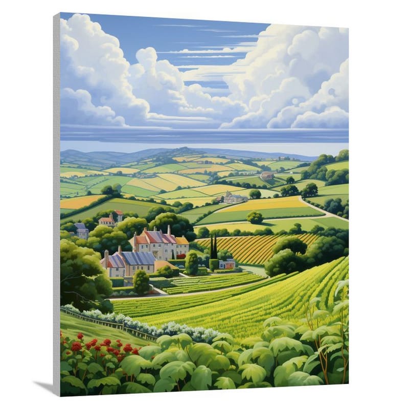 United Kingdom: A Serene European Countryside - Canvas Print