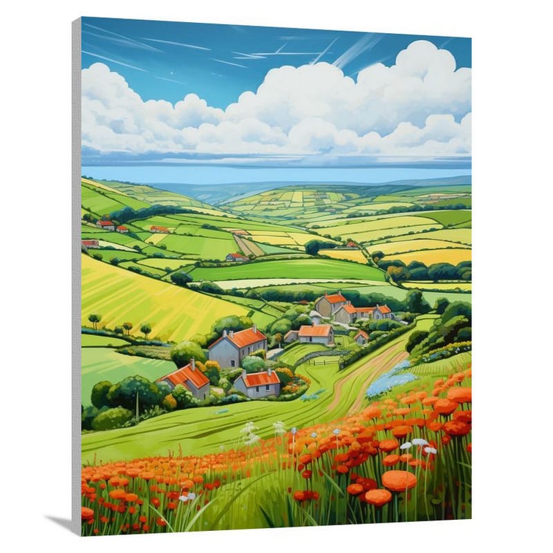 United Kingdom: A Serene European Countryside - Contemporary Art - Canvas Print