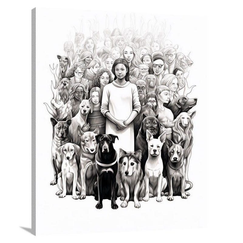 Unleashed Unity: Pet Adoption & Human Rights - Canvas Print