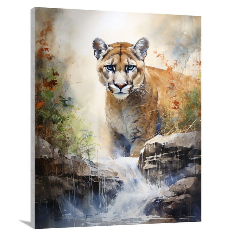 Untamed Gaze: Cougar's Wilderness - Canvas Print
