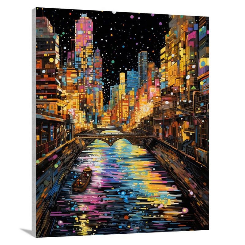 Urban River Serenade - Canvas Print