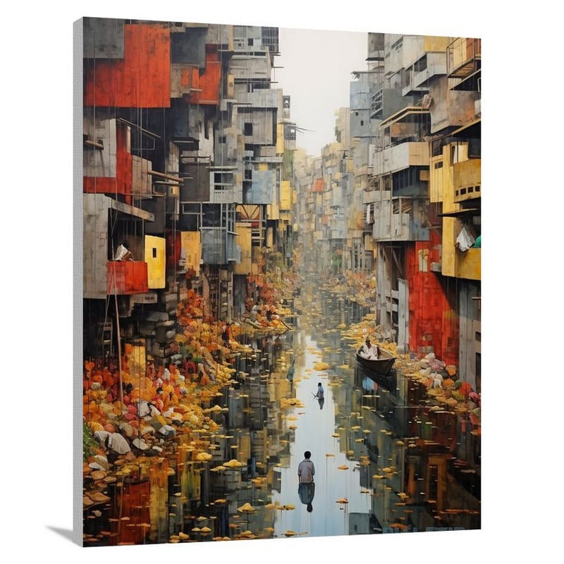 Urban River Symphony - Canvas Print
