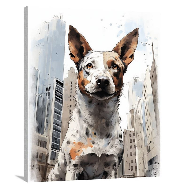 Urban Serenity: Australian Cattle Dog - Canvas Print