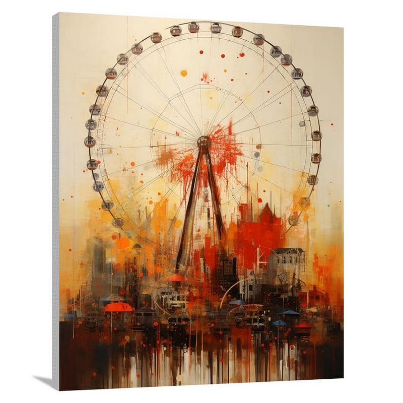 Urban Symphony: Ferris Wheel - Canvas Print