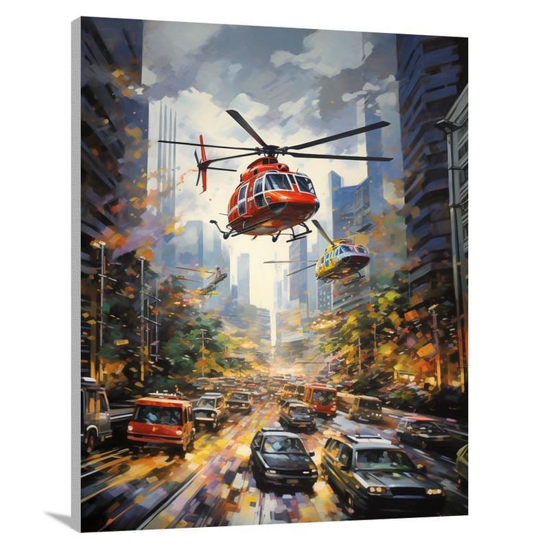Urban Symphony: Helicopter's View - Canvas Print