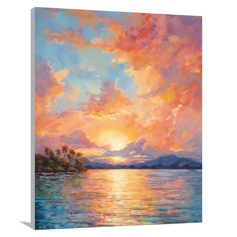 US Virgin Islands Sunset - Impressionist - Canvas Print