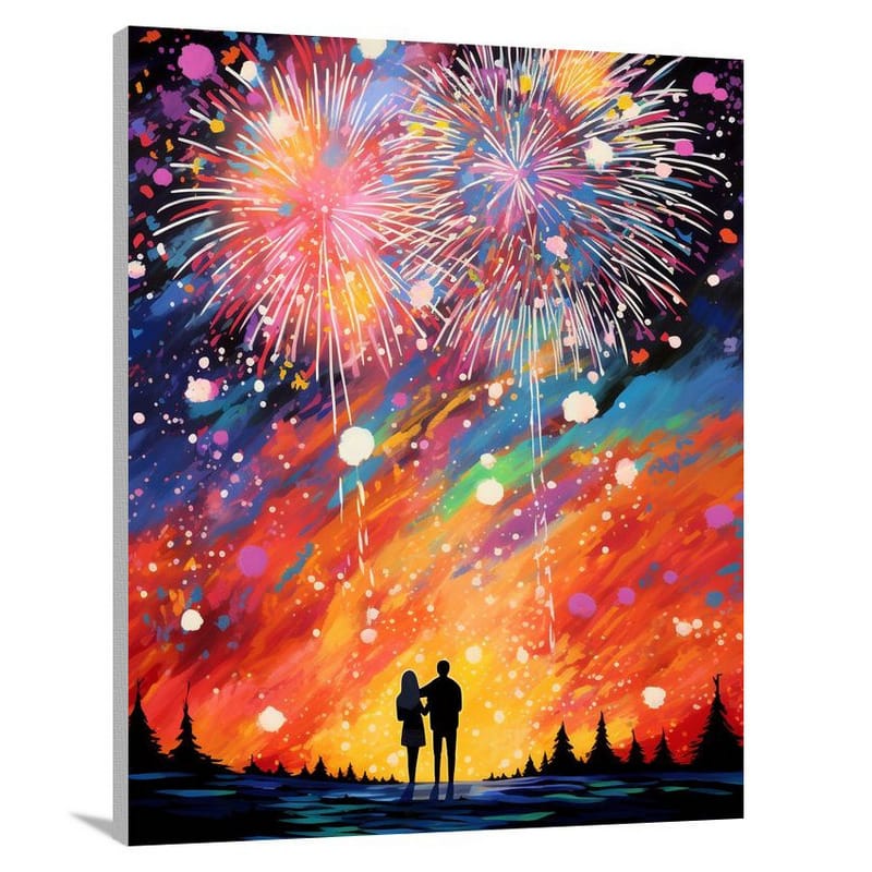 Valentine's Fireworks - Canvas Print