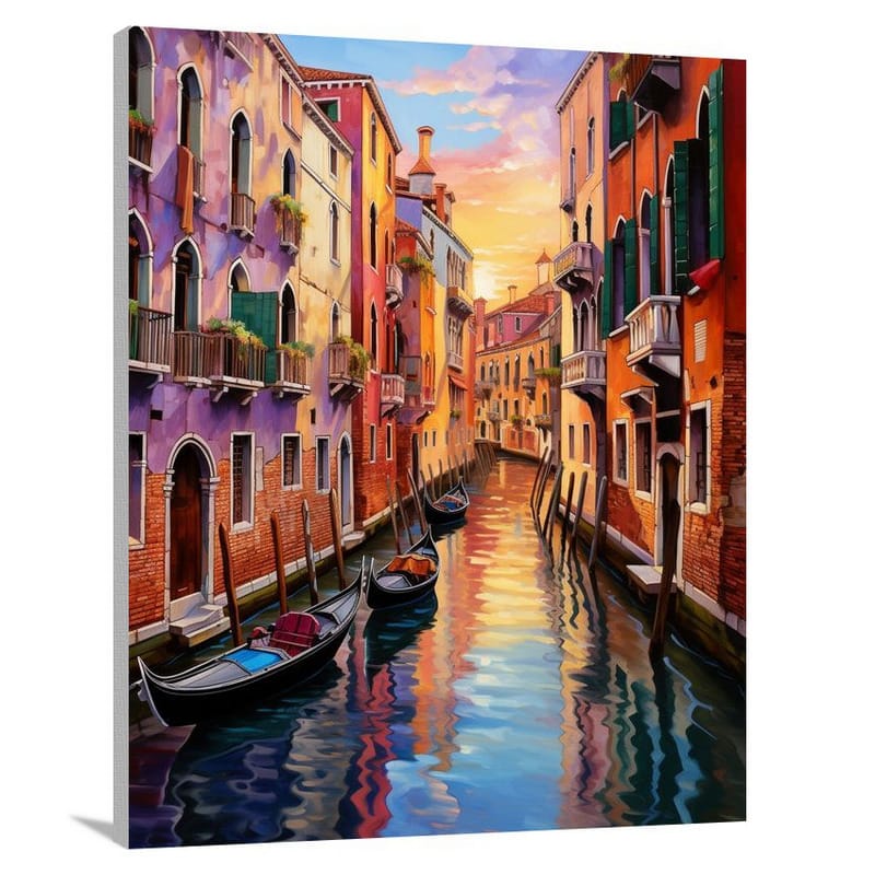 Venetian Reflections: Italy's Water Symphony - Canvas Print