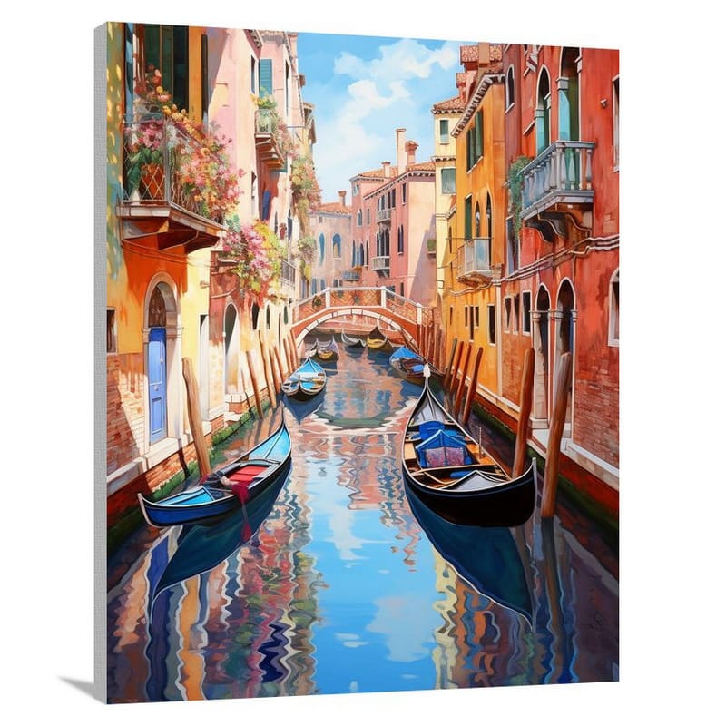 Venetian Reflections: Italy's Water Symphony - Contemporary Art - Canvas Print