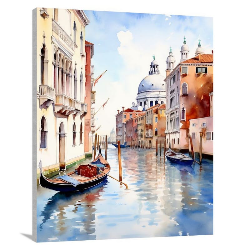 Venice's Enchanting Reflections - Watercolor - Canvas Print