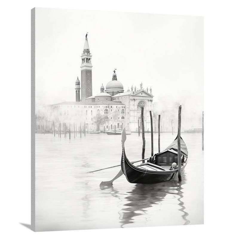 Venice's Enigmatic Glide - Canvas Print