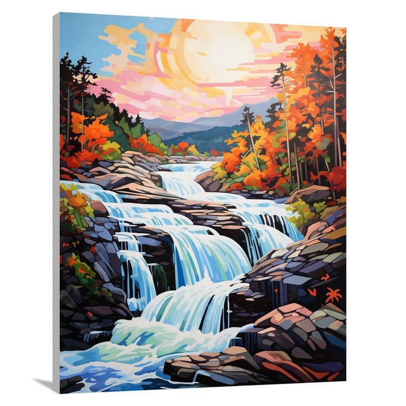 Vermont's Thunderous Cascade - Canvas Print