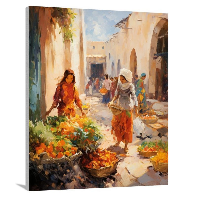 Vibrant Souk: Moroccan Culture - Canvas Print
