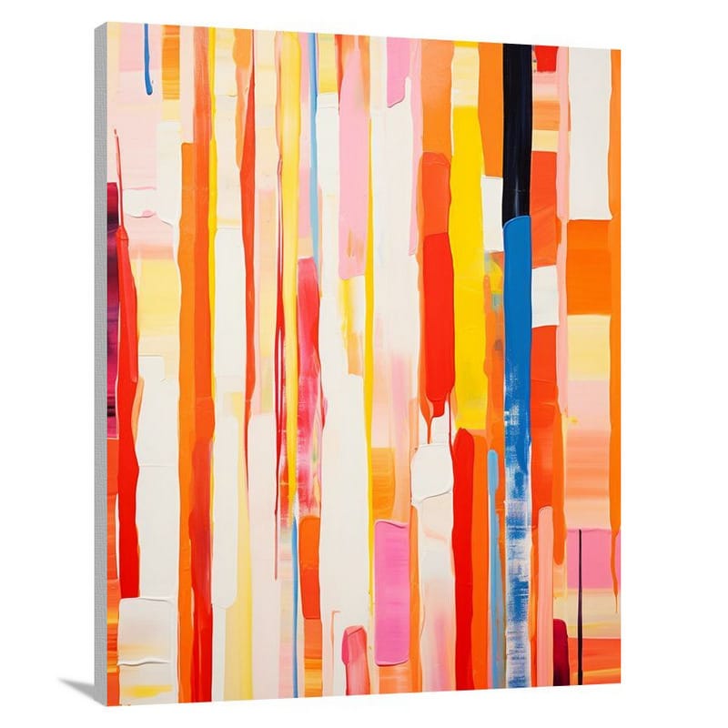 Vibrant Stripes: A Decorative Symphony - Canvas Print