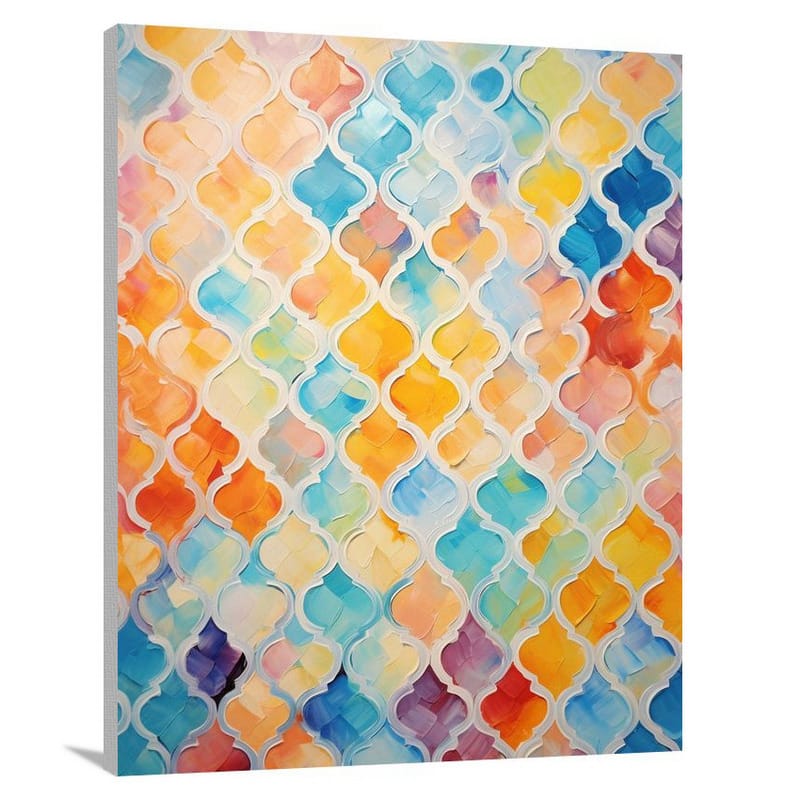 Vibrant Tapestry: Moroccan Pattern - Canvas Print