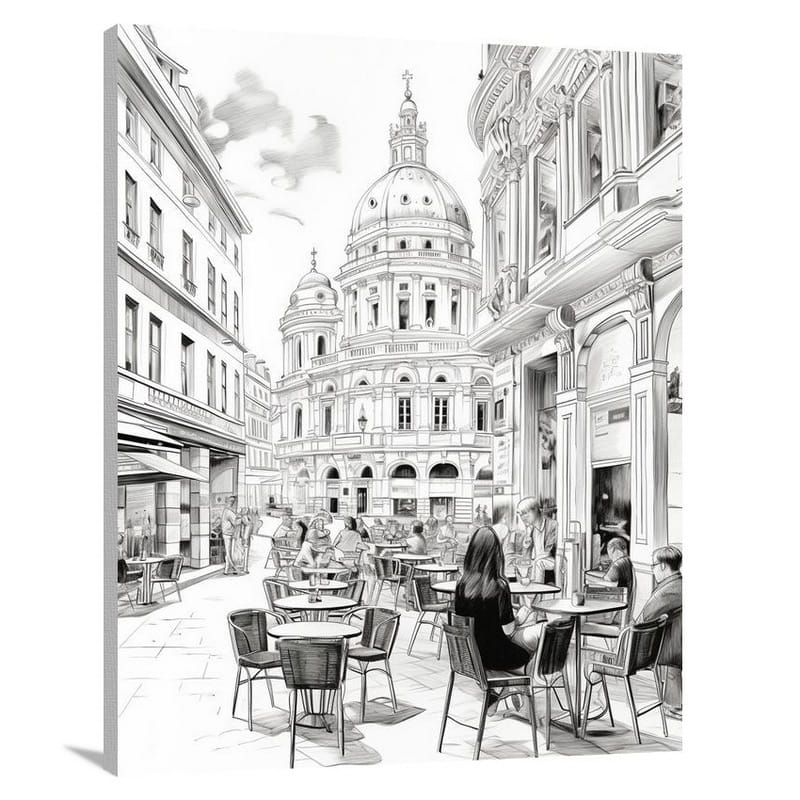 Vienna Caf Conversations - Canvas Print
