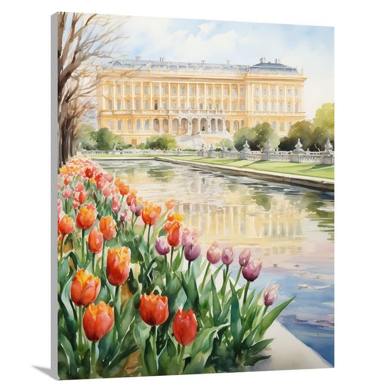 Vienna's Imperial Reflections - Watercolor - Canvas Print