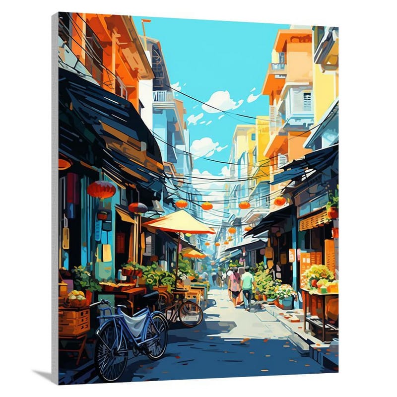 Vietnam's Vibrant Streets - Minimalist - Canvas Print