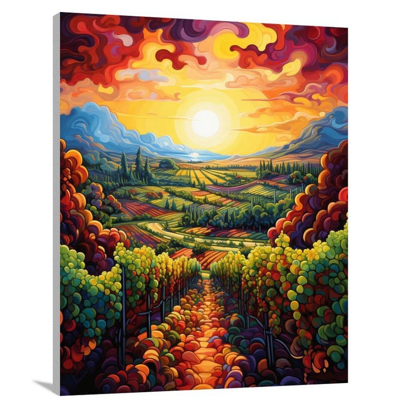 Vineyard Symphony - Pop Art - Canvas Print