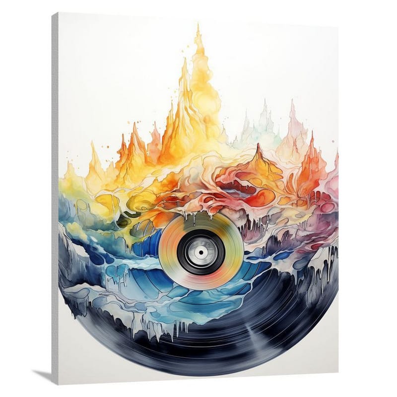 Vinyl Record Symphony - Watercolor - Canvas Print